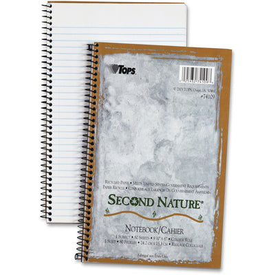 TOPS College-ruled Second Nature Notebook, 6" x 9 1/2", TOP74109