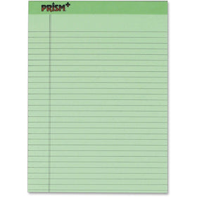 TOPS Prism Plus Wide Rule Green Legal Pad, 8 1/2" x 11 3/4", 1 Dozen, TOP63190