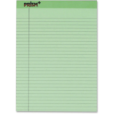 TOPS Prism Plus Wide Rule Green Legal Pad, 8 1/2" x 11 3/4", 1 Dozen, TOP63190