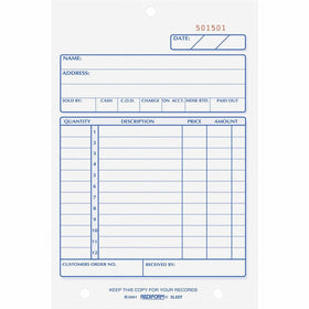 Dominion Blueline Rediform Carbonless Sales Forms, 4.25" Width x 6.37" Length, RED5L527