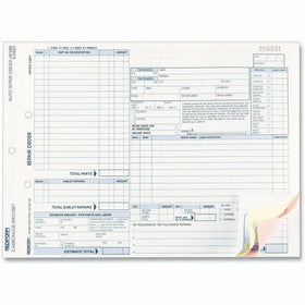 Dominion Blueline Rediform 4P489 Polypack Auto Repair Order Form, 50 Set, RED4P489