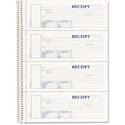 Dominion Blueline Rediform 3-part Wirebound Money Receipt Book, White, REDS16444WCL