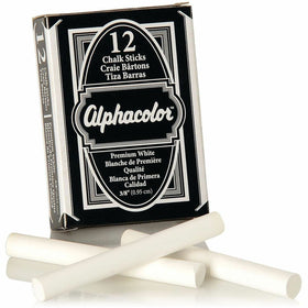ACCO Quartet Alphacolor Premium Chalk Sticks, White, 12 / Box, QRT314005