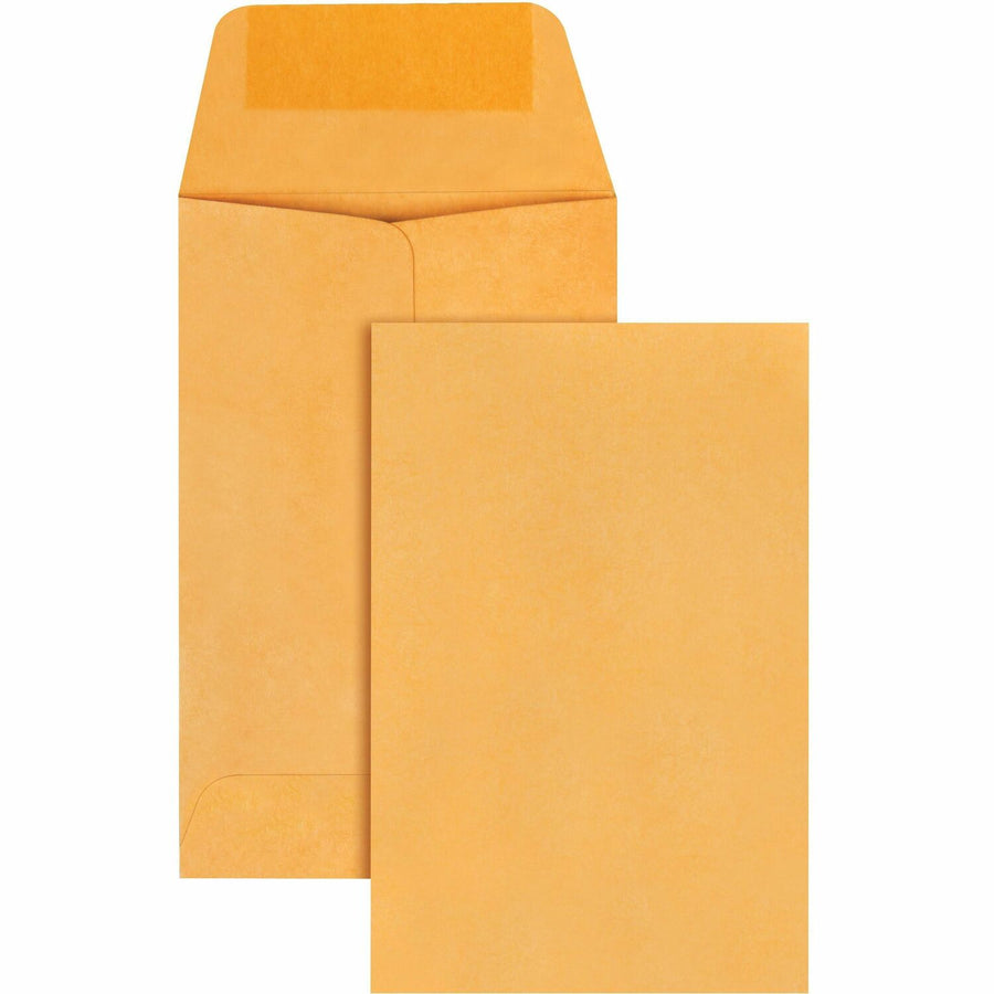 Quality Park No. 1 Coin and Small Parts Envelopes with Gummed Flap, Brown Kraft, 28 lb, Heavyweight, 500 / Box, QUA50162