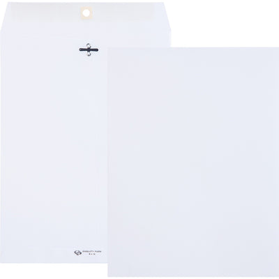 Quality Park 9 x 12 Clasp Envelopes with Deeply Gummed Flaps, White, 100 / Box, QUA38390