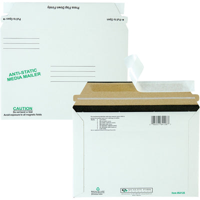 Quality Park Economy Disk/CD Mailers, White, 25 / Box, QUA64126