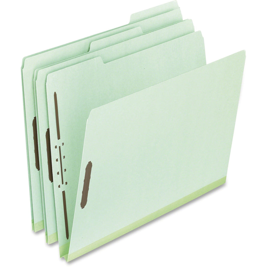 TOPS Pendaflex Pressboard Folders with Fastener, Green, 8 1/2" Width x 11" Length, 25 / Box — view 1