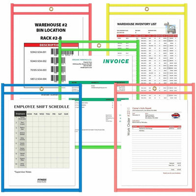C-Line Neon Colored Stitched Shop Ticket Holders, Assorted, 10 / Pack, CLI43920