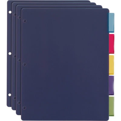 TOPS Cardinal Extra-tough Poly Dividers, Multicolor, 8.50" Width x 11" Length, 4 / Pack, CRD84018