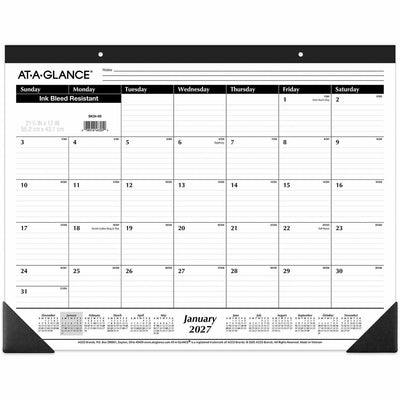 ACCO At-A-Glance Monthly Desk Pad Calendar, White, 21 3/4", 24EA/CT 60CT/PL — view 1
