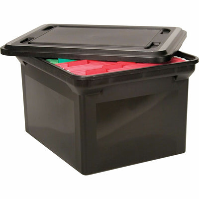 Advantus Vertiflex File Tote with lid, Black, AVT34052