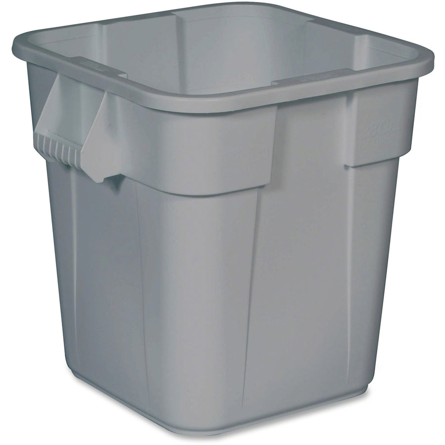 Rubbermaid Commercial Square Brute Container, 21.5" x 22.5", Gray, Plastic, 28 gal, Sturdy, RCP352600GY
