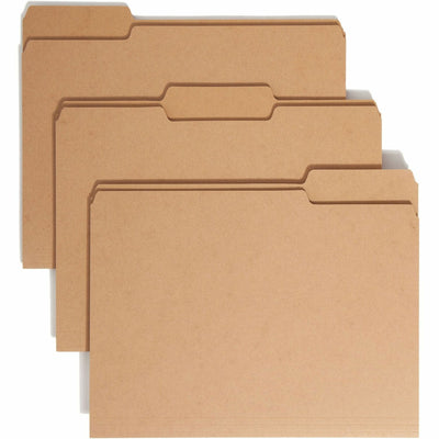 Smead 1/3 Tab Cut Letter Recycled Top Tab File Folder, Kraft, 8 1/2" Width x 11" Length, 50 / Box, SMD10830