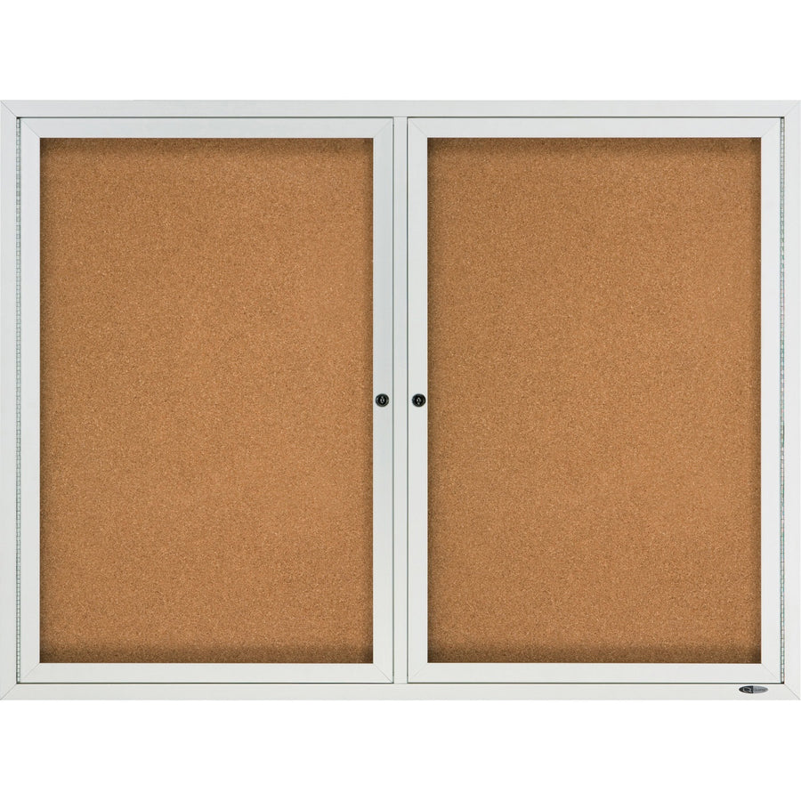 Quartet Enclosed Cork Bulletin Board for Outdoor Use, Lock, QRT2124