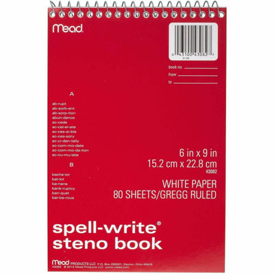 ACCO Mead Spell-Write Steno Book, 6" x 9", MEA43082