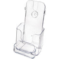 Deflecto Countertop Leaflet Holder With Business Card Holder, Clear, DEF78601