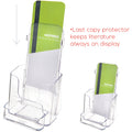 Deflecto Countertop Leaflet Holder With Business Card Holder, Clear, DEF78601