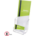 Deflecto Countertop Leaflet Holder With Business Card Holder, Clear, DEF78601