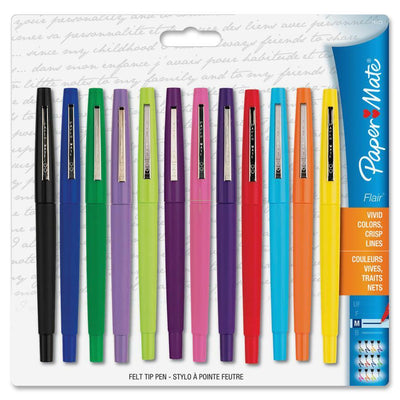 Newell Paper Mate Flair Felt Tip Pens, 12 / Pack, PAP74423