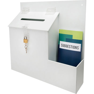 Deflecto Suggestion Box, White, DEF79803