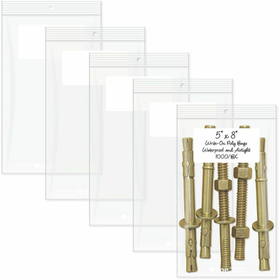 C-Line Write-On Reclosable Small Parts Bags, Clear, Poly, Zipper Lock, 1000 / Carton, CLI47258
