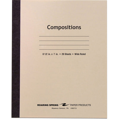 Roaring Spring Paper Products Roaring Spring Wide Ruled Flexible Cover Composition Book, 8 1/2" x 7", ROA77340