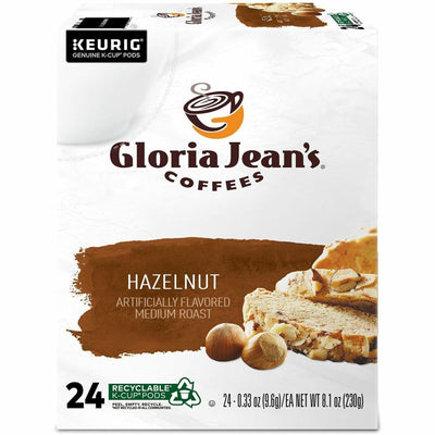 Keurig Green Mountain Gloria Jean's K-Cup, Pod Hazelnut Keurig Single-Serve K-Cup Pods, Medium Roast Coffee, 24 Count, 24 / Box, DIE60051-052