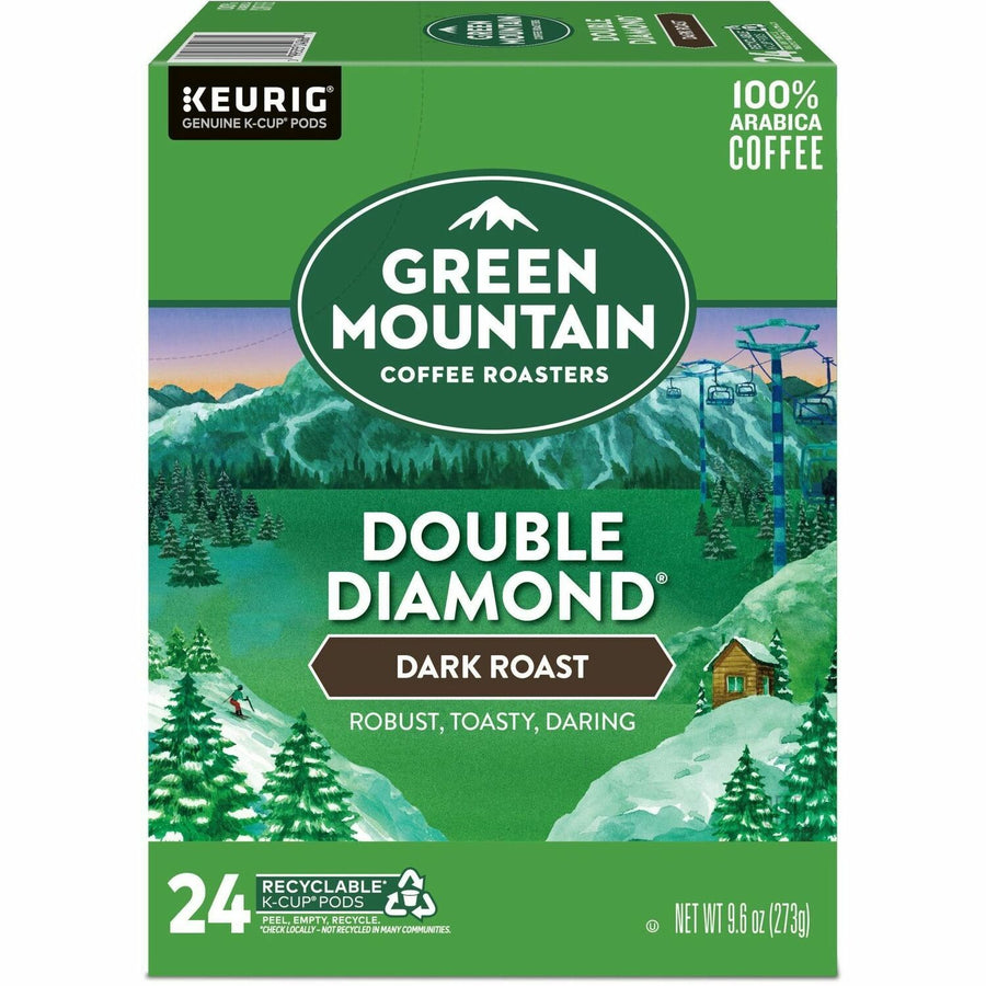 Green Mountain Coffee Double Diamond, Keurig Single-Serve K-Cup pods, Dark Roast Coffee, 24 Count, 8.3" x 9", 24 / Box, GMT4066