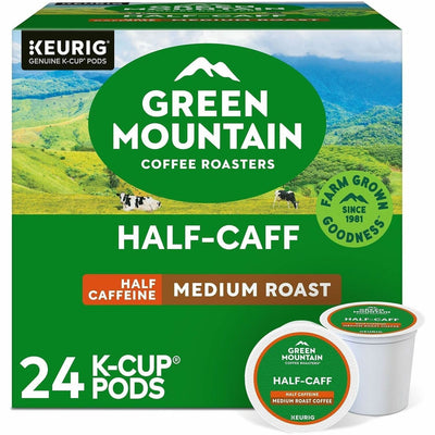 Keurig Dr Pepper . Green Mountain Coffee Roasters K-Cup Half-Caff Coffee, 24 / Box, GMT6999