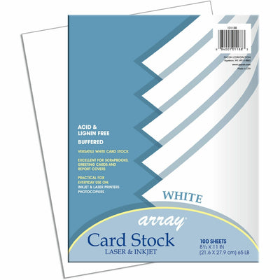 Dixon Ticonderoga Pacon Cardstock Sheets - White, 8 1/2" x 11", 1 Pack, PAC101188