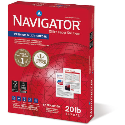 The Navigator Company Navigator Premium Multipurpose Trusted Performance Paper - Extra Opacity - White, 8 1/2" x 11", 10 / Carton, SNANMP1120