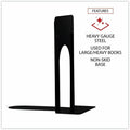 Universal Bookend, Black, 1 Pair, UNV54095