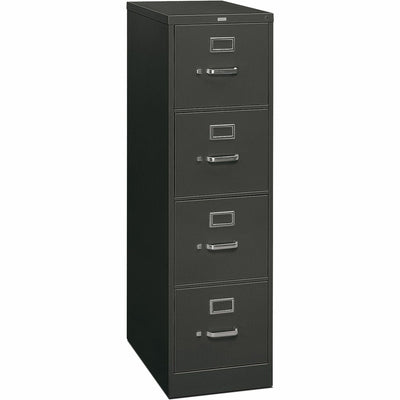The HON HON 310 Series Vertical File - 4-Drawer, Charcoal, HON314PS
