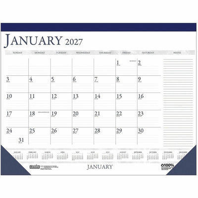 House of Doolittle Blue/Gray Print Monthly Desk Pad, 22", 12EA/BX 48BX/CT — view 1
