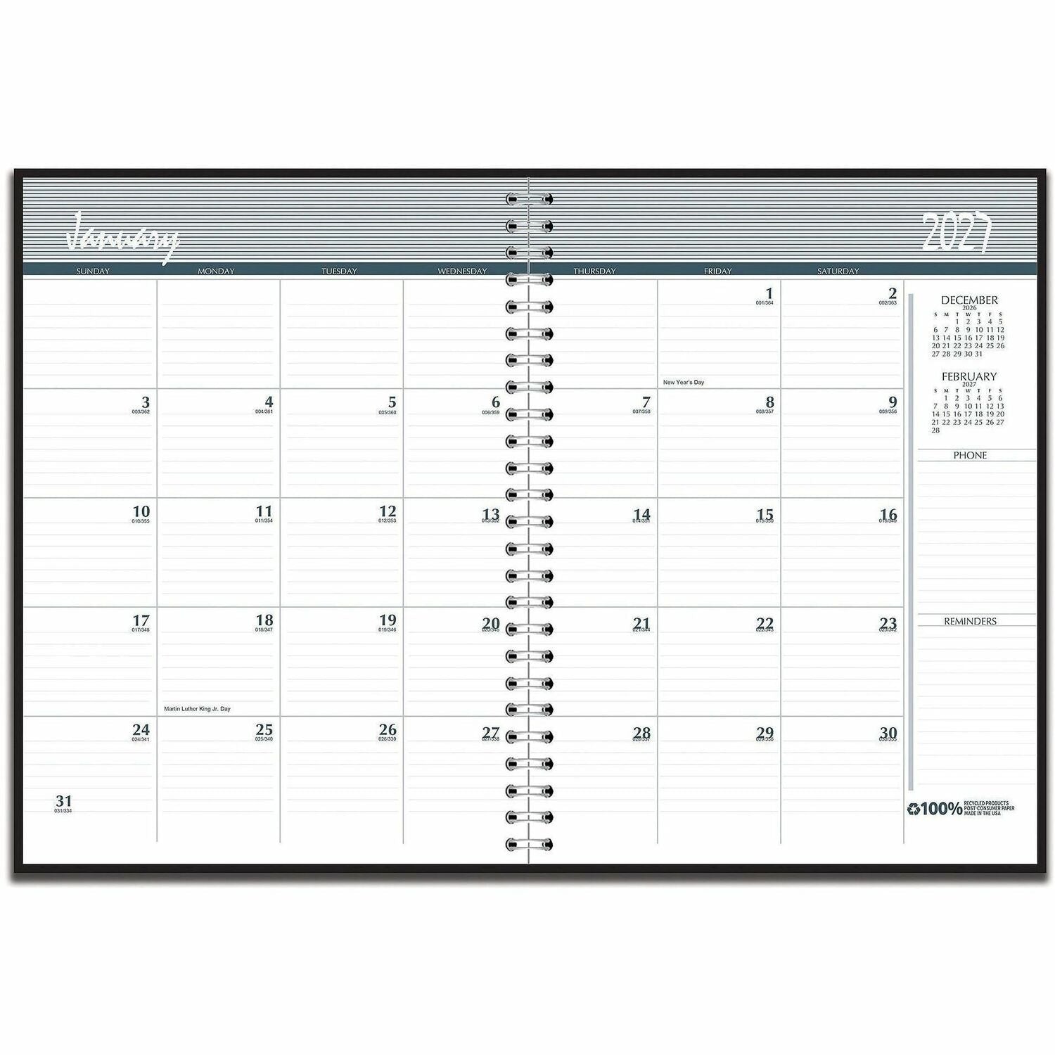 House of Doolittle Wirebound Monthly Planner, 1 Each
