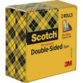 3M Scotch Permanent Double-Sided Tape - 1/2"W, Clear, 1 Pack, MMM6652PK