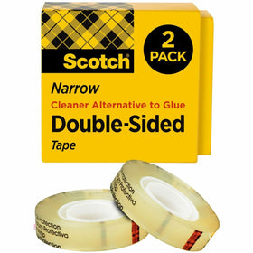 3M Scotch Permanent Double-Sided Tape - 1/2"W, Clear, 1 Pack, MMM6652PK