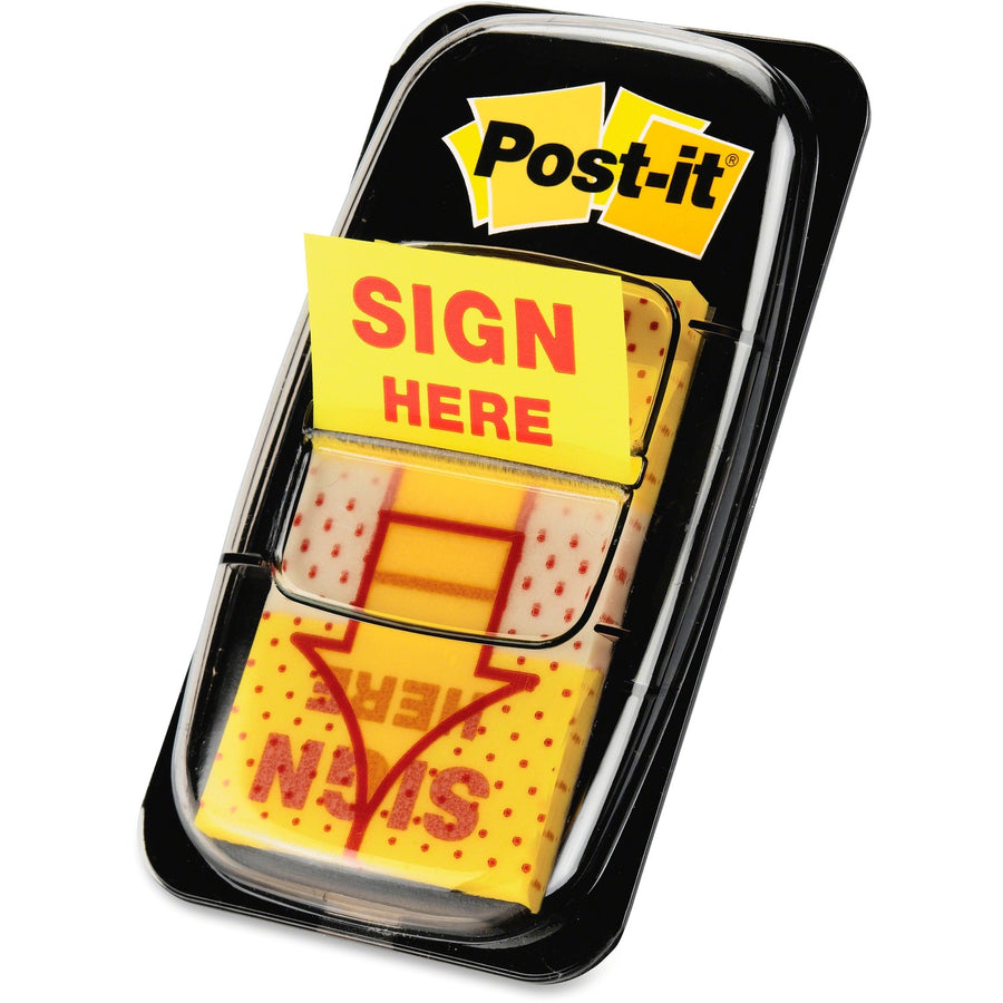 Post-it® Message Flag Value Pack, Yellow, Removable, 12 / Box, MMM680SH12