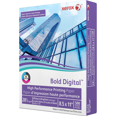 Domtar Xerox Bold Digital Printing Paper 100B 28lb Letter 500/pkg, White, 8 1/2" x 11", 500 / Pack, XER3R11760