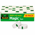 3M Scotch 3/4"W Magic Tape, Clear, 1 Pack, MMM810K18CP