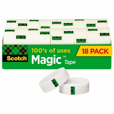 3M Scotch 3/4"W Magic Tape, Clear, 1 Pack, MMM810K18CP