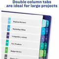 Avery Double Column 24 Tab Dividers, Customizable TOC, 1 Set (11321), White, 24 / Set, AVE11321