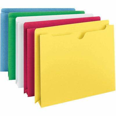 Smead Colored Straight Tab Cut Letter Recycled File Jacket, Yellow, 8 1/2" Width x 11" Length, 10 / Pack, SMD75688