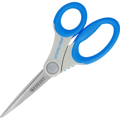 Acme United Westcott 8" Antimicrobial Scissors, Blue, 6EA/BX 6BX/CT — view 1