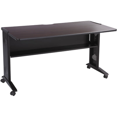 Safco 54"W Reversible Top Mobile Desk, Brown, SAF1933