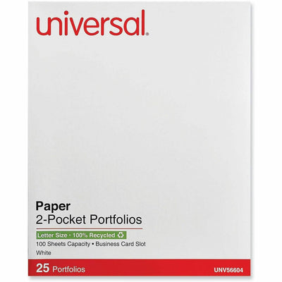 Universal Pocket Folder, 11" Width x 8 1/2" Length, 25 Box, UNV56604