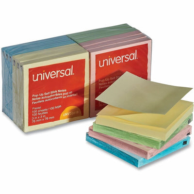 Universal Note Pad, Pastel Assorted, 12 / Pack, UNV35619
