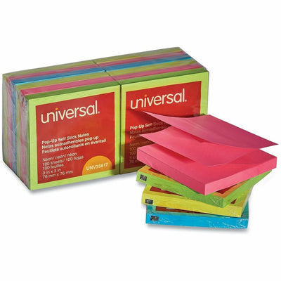 Universal Note Pad, Neon Assorted, 12 / Pack, UNV35617