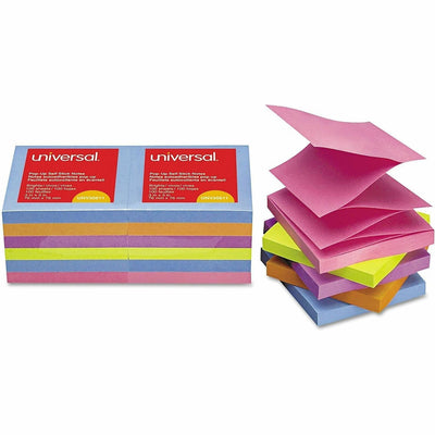 Universal Note Pad, Assorted Bright, 12 / Pack, UNV35611