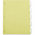 Universal Insertable Tab Index, 5-Tab, 11 x 8.5, Buff, Clear Tabs, 24 Sets, UNV20831